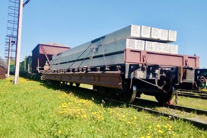Отгрузка ЖБИ на универсальных платформах. Маршрут Дмитров МСК ЖД - Ишаново ЗСБ ЖД.